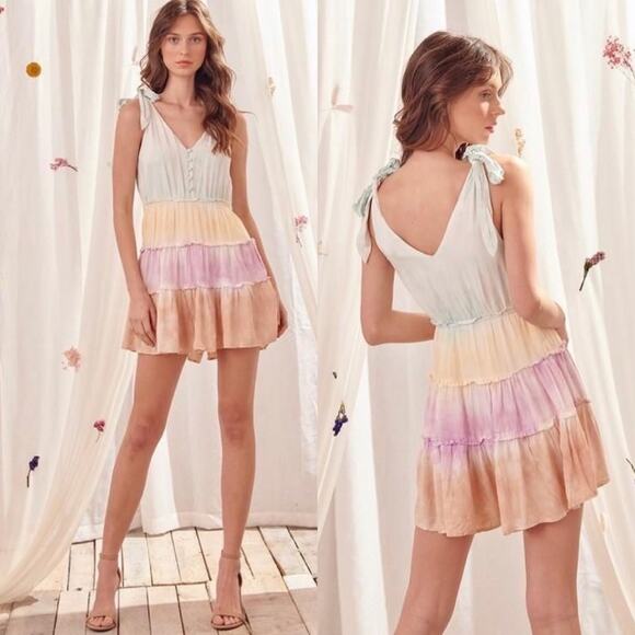 Storia Tie Dye Tiered Romper - Picture 1 of 11